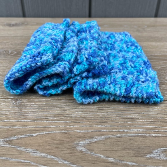 Set of 3 Handmade Multi Blue Shade Dishcloths - Picture 4 of 8